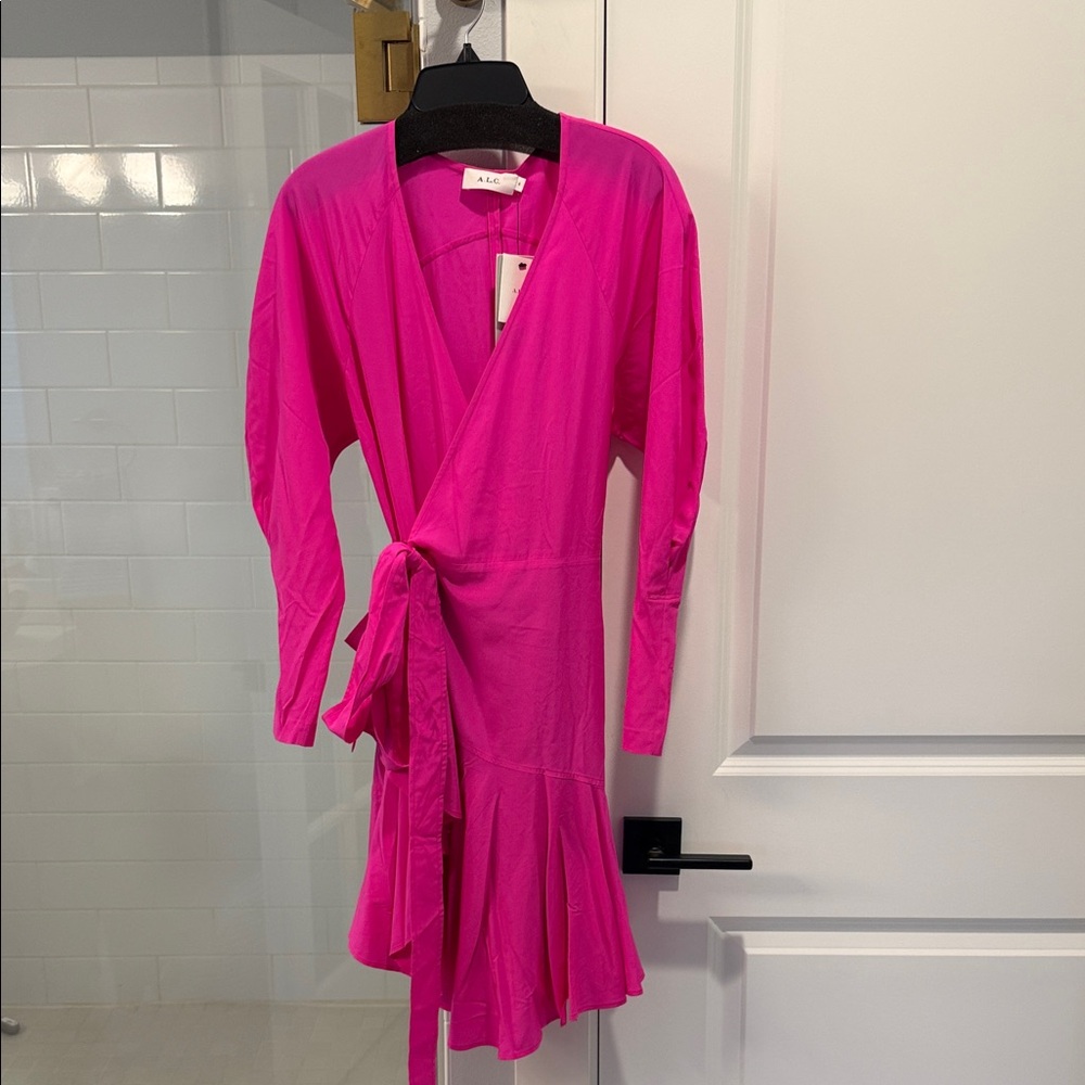 ALC wrap around dress with waist tie